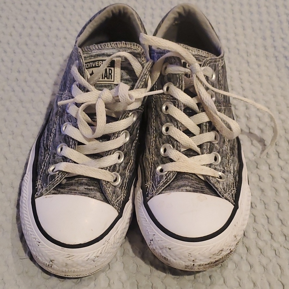 Converse Allstar Black Sneakers Silver Size 7 (#6)